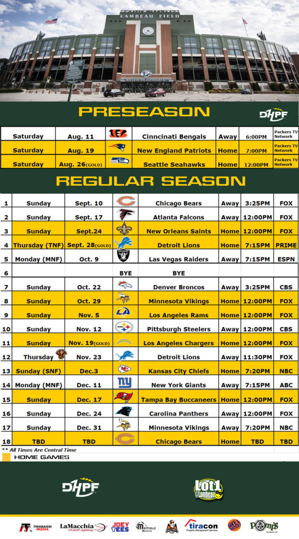 The 2023-2024 NFL schedule was officially released. Here is a list of who the Packers will be