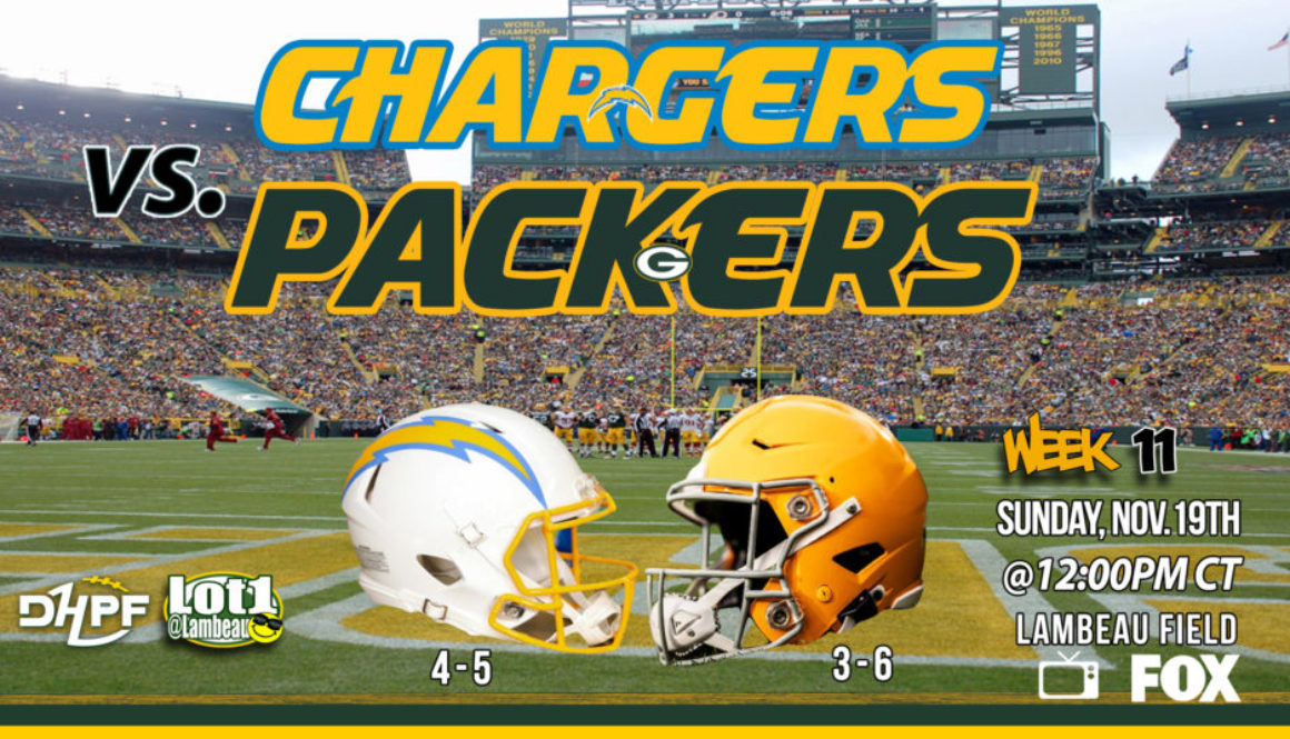 11-19-2023 V001 Game Day Los Angeles Chargers vs Green Bay Packers Week 11 DHPF Die Hard Packer Fan